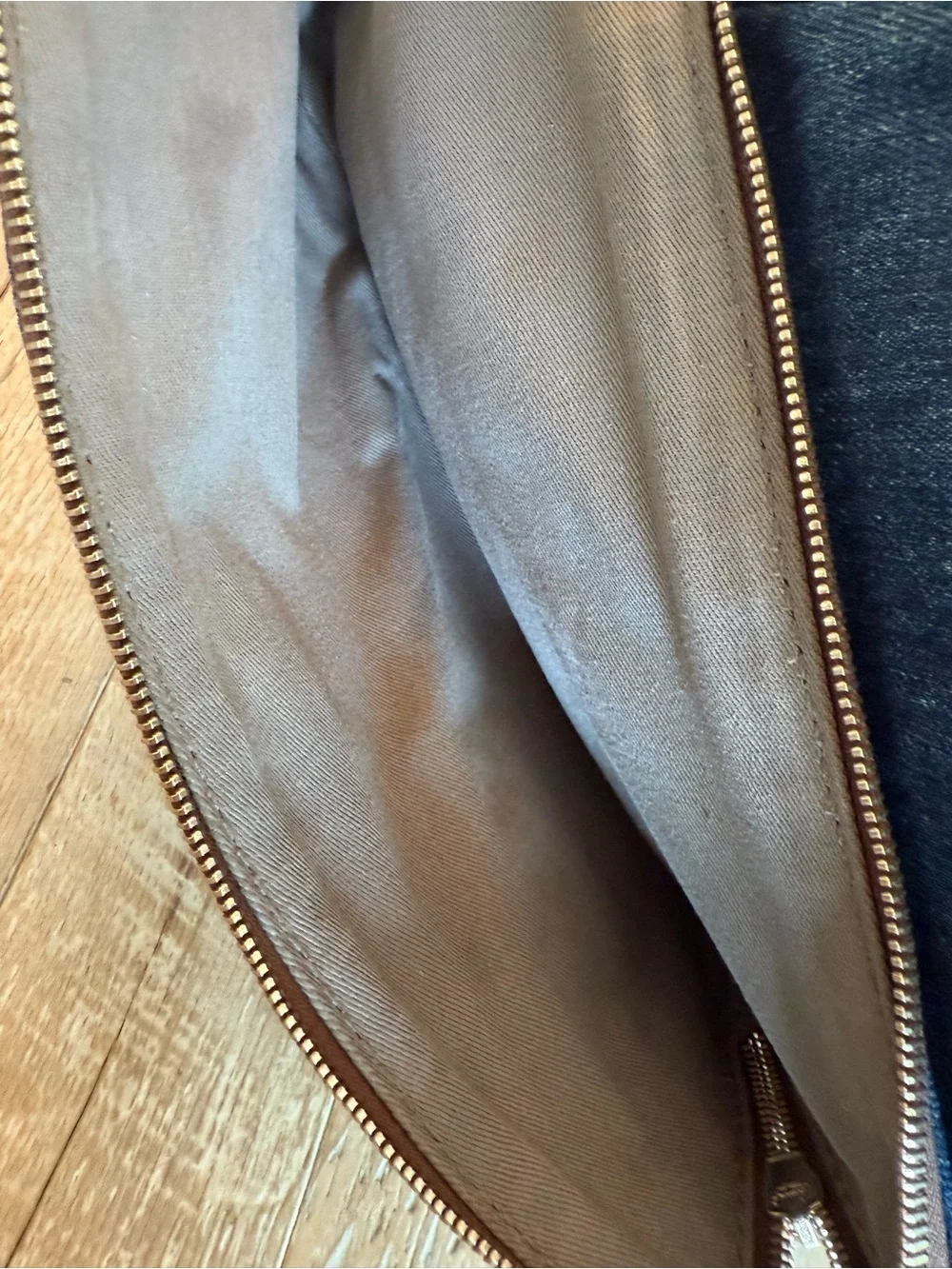 D&G Denim Mindy Hobo Bag with Brown Leather Strap - Blue